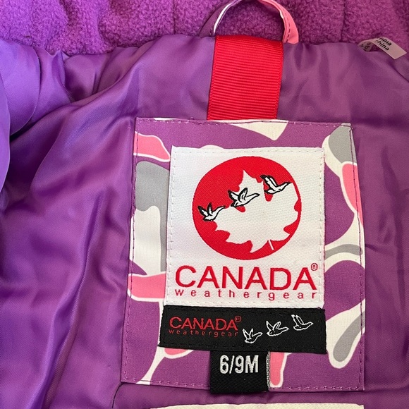 NWT Canada Weather Gear Snow Suit Hooded Kids 6/9MPurple Pink  Waterproof Warm - Picture 7 of 16